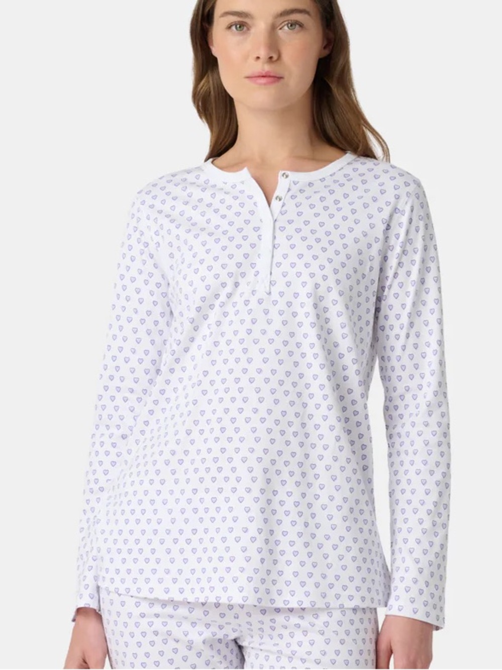 Roller Rabbit Lavender Hearts Pajamas TOP ONLY
